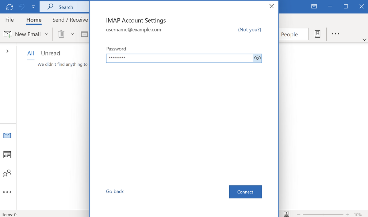IMAP Account Settings Password